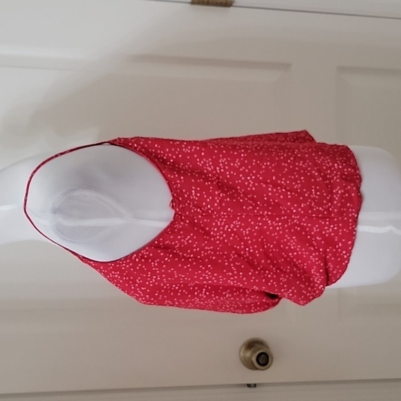 Lush Size M Berry-Cream Devon Knot Front Cami Blouse. Sleeveless, Exc Used Cond - Picture 4 of 12